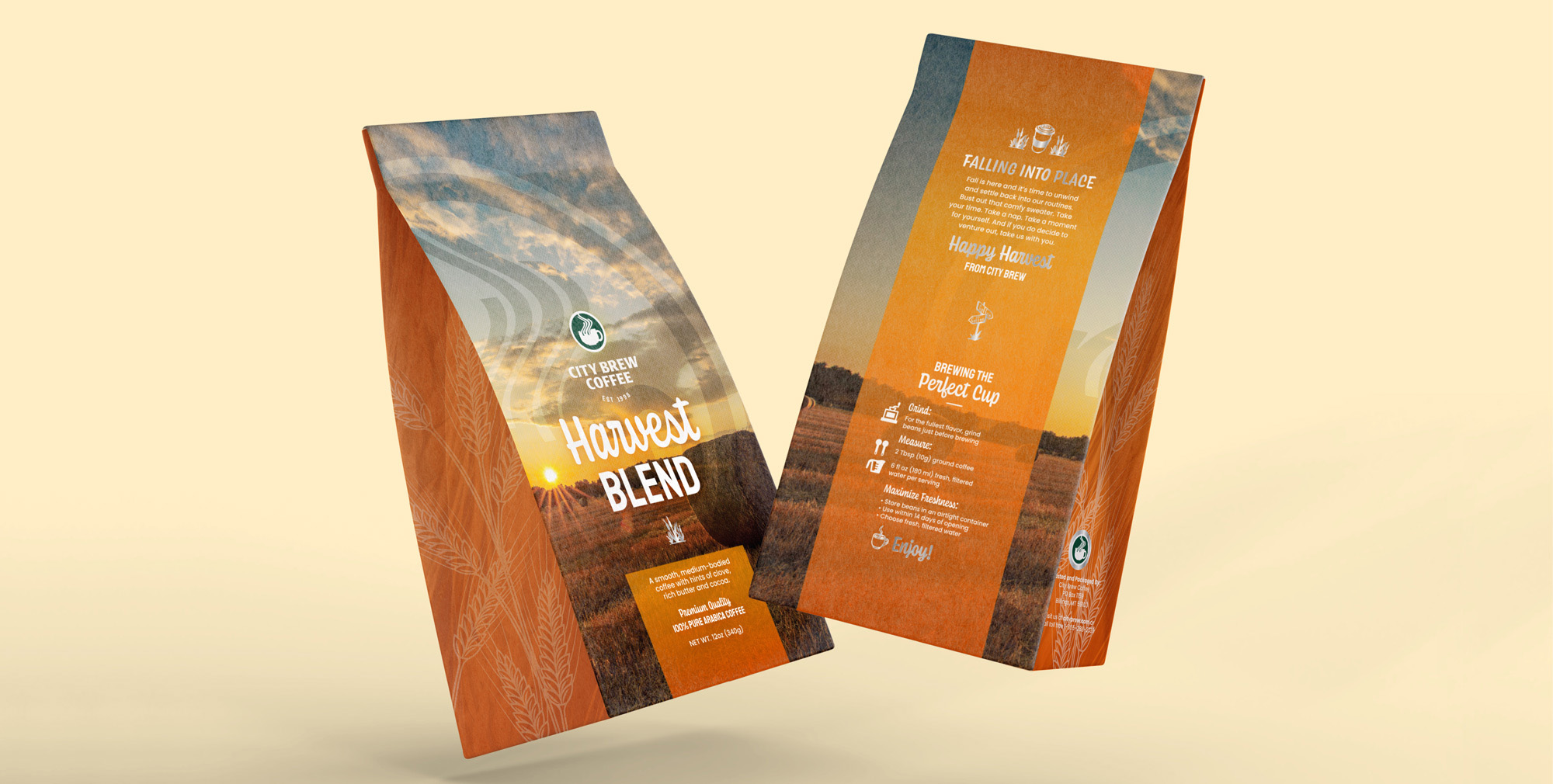 harvest blend coffee packaging