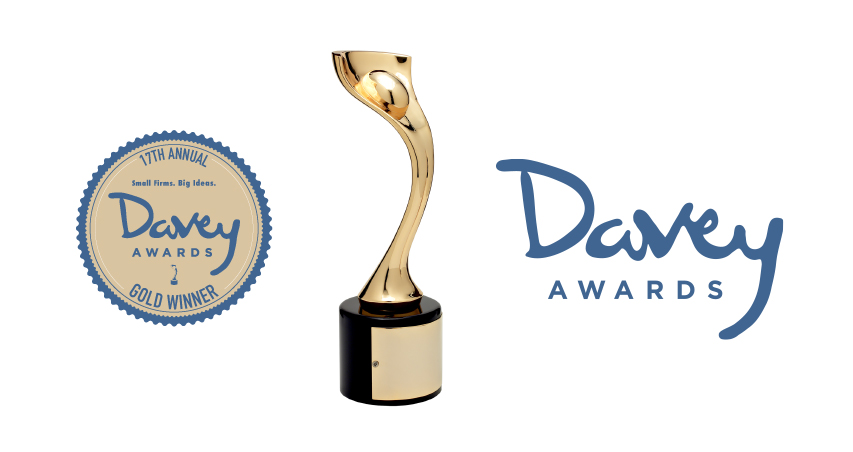 2021 Davey Gold Award for Logo Design for Kinetic Market & Creative