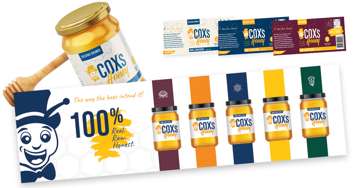 Cox Honey Product Design and Branding