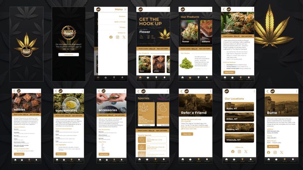 cannabis retail app design