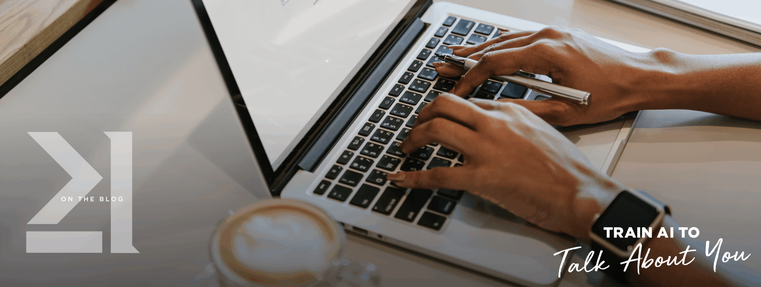 ai search - person typing on a laptop